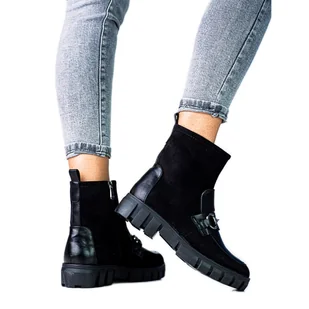 Botki damskie workery Vinceza czarne - Botki damskie - miniaturka - grafika 1