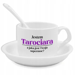 Zestaw Filiżanka Łyżeczka Podstawka JESTEM TAROCIARĄ Na Prezent Wzory - Gadżety dla niej i dla niego - miniaturka - grafika 1