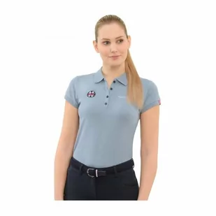 Spooks Koszulka damska EVI POLO SS22 - dusty blue - Koszulki jeździeckie - miniaturka - grafika 1