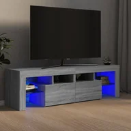 Szafki RTV - Lumarko Szafka TV z oświetleniem LED, szary dąb sonoma, 140x36,5x40 cm - miniaturka - grafika 1