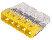 Wago ELWAG Złączka, szybkozłączka COMPACT 5x0,5-2,5mm2 transparentna/żółta (opk.20szt.)