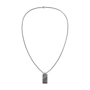 Calvin Klein Męski naszyjnik z wisiorkiem z kolekcji CK METALLIC WAVES z powłoką jonową GunMetal (IP) - 35100032, Jeden rozmiar, Stal nierdzewna, Bez kamieni szlachetnych