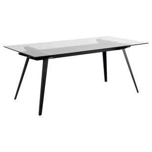 Actona Stół Obiadowy Szklany Blat Molle 75X180X90 Czarny+ Szkło - Stoły - miniaturka - grafika 1