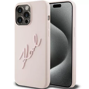 Etui Karl Lagerfeld KLHCP15XSKSBMCP Apple iPhone 15 Pro Max hardcase Silicone Karl Script różowy/pink - Etui i futerały do telefonów - miniaturka - grafika 1