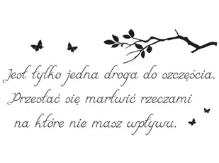 Cytaty, Jest tylko jedna droga do szczęścia, Naklejka ścienna, 100x50 cm - Naklejki na ścianę - miniaturka - grafika 1