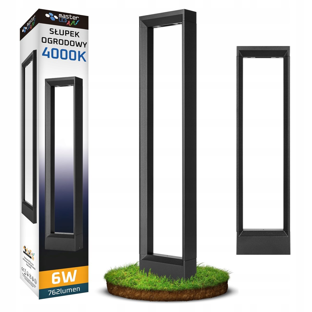 Lampa LED Ogrodowa stojąca słupek 50cm zewnętrzna 4000K LED