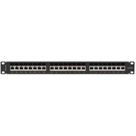 Szafy rack - Lanberg Patch panel 24 port 1U kat.6A ekranowany czarny PPSA-1024-B - miniaturka - grafika 1
