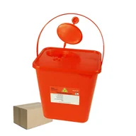Meble i wyposażenie gabinetów medycznych - Pojemnik na odpady medyczne 5l czerwony Neuplast 40szt - miniaturka - grafika 1