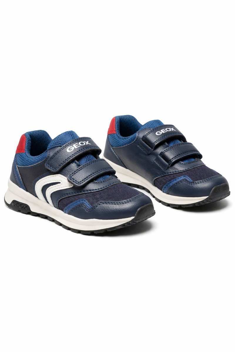 GEOX SPORTOWE GRANATOWE BUTY DZIECIĘCE NA RZEPY Z BIAŁĄ APLIKACJĄ 24 I3A