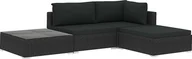 Meble ogrodowe - Elior 4-częściowy czarny zestaw wypoczynkowy do ogrodu - Begi 4A - miniaturka - grafika 1