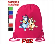 Torby szkolne - Worek Szkolny Na Wf Buty Dla Dziecka Niebieski Piesek Króliko + Imię - miniaturka - grafika 1