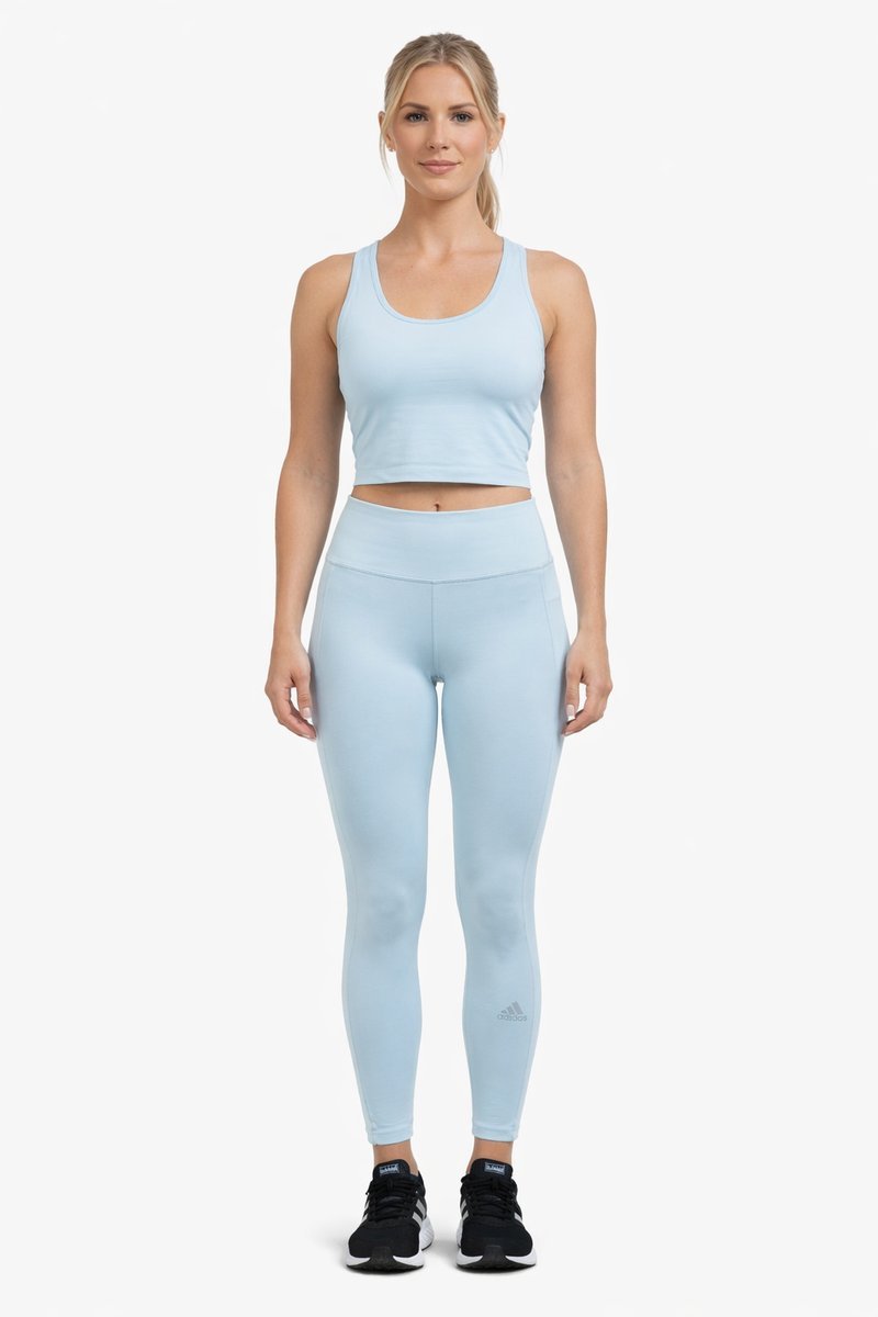 ADIDAS LEGGINSY SPORTOWE WYSOKI STAN NIEBIESKIE Z LOGO M 1I4A