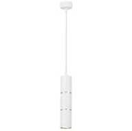 Lampy sufitowe - NOWOCZESNA LAMPA WISZĄCA BIAŁO-CHROMOWANA TUBA ASTI W1 - miniaturka - grafika 1