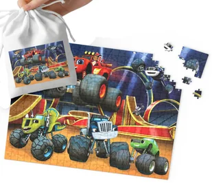 PUZZLE - Blaze i Mega maszyny WZORY Z BAJEK I GIER 110EL + WORECZEK - Puzzle - miniaturka - grafika 1