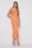 Sukienki - Guess sukienka kolor pomarańczowy maxi prosta - miniaturka - grafika 1