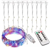 Oświetlenie świąteczne - Kurtyna lampki świąteczne 300 LED 3x3m multikolor pilot - miniaturka - grafika 1