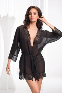 Szlafrok Cassidy Czarny - Szlafroki damskie Szlafrok Cassidy Czarny - Szlafroki damskie - miniaturka - grafika 1
