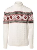 Swetry męskie - Selected - Sweter męski  SLHFlake, biały|czerwony|zielony - miniaturka - grafika 1