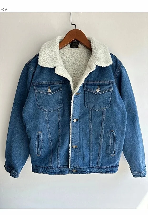 KURTKA MĘSKA JEANS Z PIKOWANYM FUTERKIEM SPORTOWA XL 5IA