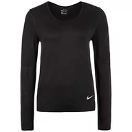 Koszulki i topy damskie - Nike W Nk Infinite Top Ls Long Sleeved T-shirt damski czarny czarny/odblaskowy srebrny S - miniaturka - grafika 1