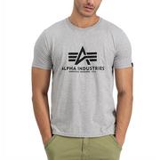 Koszulki sportowe męskie - Koszulka Alpha Industries Basic T-shirt 10050117 - szara - miniaturka - grafika 1