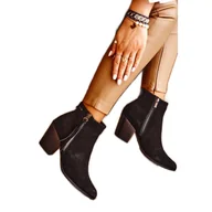 Botki damskie - Damskie Botki Na Słupku Big Star Czarne GG274362 - miniaturka - grafika 1