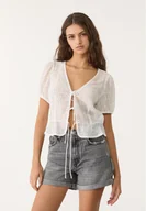 Spodenki damskie - Stradivarius D83 Short mom fit Średni szary 44 - miniaturka - grafika 1