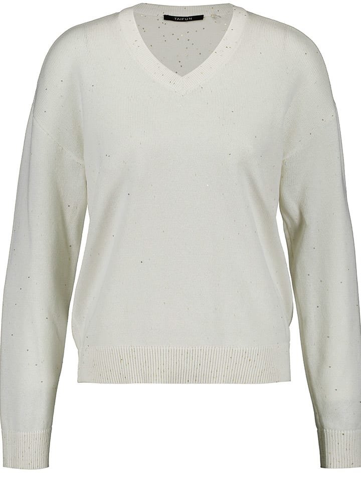 TAIFUN Sweter w kolorze kremowym