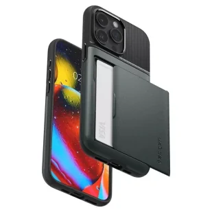 Etui Spigen Slim Armor CS do Apple iPhone 15 Pro Max - ciemnozielone - Etui i futerały do telefonów - miniaturka - grafika 8