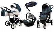 Wózki dziecięce - BabyLux WhiteLux 4w1 + baza Isofix 5903890854300 - miniaturka - grafika 1