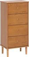 Komody - Atmosphera Wąska komoda do sypialni typu bieliźniarka CHARLIE, 4 szuflady, 50 x 35 x 107,5 cm - miniaturka - grafika 1