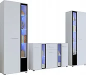 Meblościanki - Meblościanka Witryna Komoda Szafa Cube XL biały - miniaturka - grafika 1