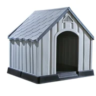 Budy dla psów - shumee Buda dla psa szara 92x87x91 cm plastikowa - miniaturka - grafika 1