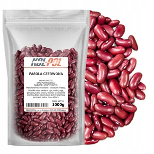 FASOLA CZERWONA 1kg Fasolka Red Kidney naturalna wysoka jakość Kol-Pol - Ziarna i nasiona roślin strączkowych - miniaturka - grafika 1