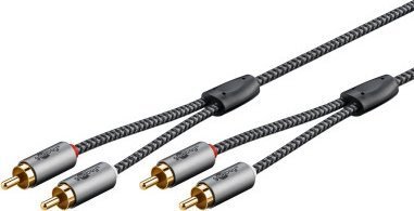 Kabel Goobay Kabel stereo RCA, 3 m, Sharkskin Grey - Długość kabla 3 m