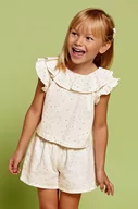 Dresy i komplety dla dziewczynek - Mayoral komplet bawełniany dziecięcy kolor beżowy - miniaturka - grafika 1
