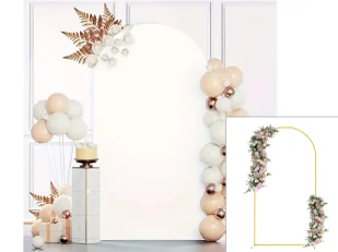 Zestaw stelaż z łukiem i białym pokrowcem -120x50 cm - 2 szt - Balony i akcesoria - miniaturka - grafika 1
