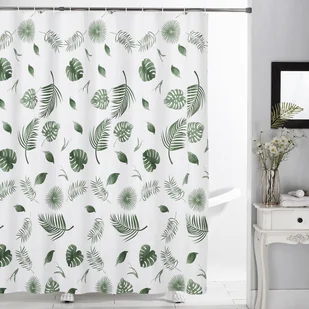 Galicja Zasłona prysznicowa PEVA w liście 180x180 cm - Zasłony - miniaturka - grafika 1