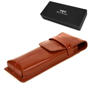 Piórnik Skórzany etui na pióro brązowe Beltimore J03 brązowy, beżowy - Etui na dokumenty i karty - miniaturka - grafika 1