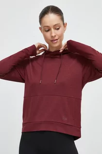Bluzy damskie - Helly Hansen bluza sportowa Lifa Tech damska kolor brązowy z kapturem gładka - grafika 1