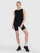 Spodenki damskie - 4F Legginsy krótkie dzianinowe damskie - czarne XS - miniaturka - grafika 1