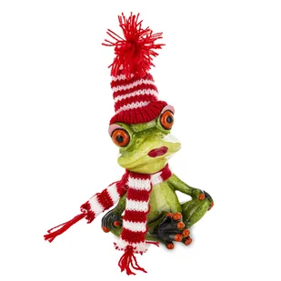 Figurka Żaba Świąteczna Ozdoba Boże Narodzenie - Ozdoby bożonarodzeniowe - miniaturka - grafika 1