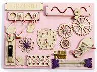 Zabawki sensoryczne - tablica manipulacyjna 40x30 cm - różowa - miniaturka - grafika 1