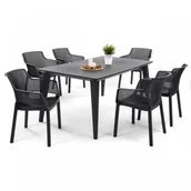 Meble ogrodowe - Zestaw mebli ogrodowych elisa/lima 6+1 : kolor - grafit kod: BK-012252 + Sprawdź na SuperWnetrze.pl - miniaturka - grafika 1