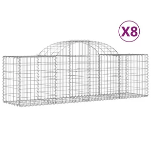 vidaXL Kosze gabionowe, 8 szt., 200x50x60/80 cm, galwanizowane żelazo - Ogrodzenia - miniaturka - grafika 3