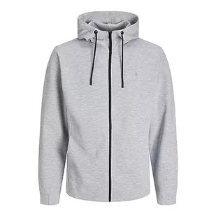 Bestseller A/S Męska kurtka JJEJAX Sweat Zip Hood NOOS z kapturem, jasnoszary melanż, L, jasnoszary melanżowy - Kurtki męskie - miniaturka - grafika 1