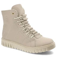 Botki damskie - Beżowe Botki Rieker Ocieplane Damskie Obuwie - miniaturka - grafika 1