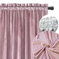 Zasłony - ZASŁONA WELUROWA RÓŻOWA GRUBA 140x230cm elegancka miękka salon PUDORWY RÓŻ - miniaturka - grafika 1