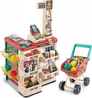 Zabawy w naśladowanie dorosłych - Woopie Sklep Supermarket z Wózkiem Sklepowym Waga Kasa Skaner + 48 Akc. - miniaturka - grafika 1