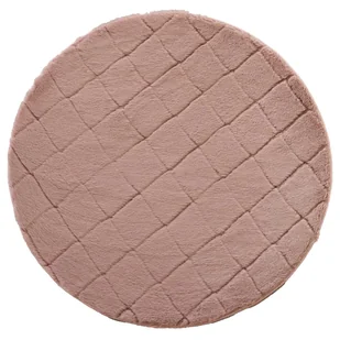 Dywan okrągły pluszowy Modena różowy śr. 90 cm - Dywany - miniaturka - grafika 1